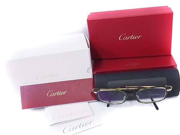 実際に弊社で買取させて頂いたCARTIER/カルティエ スクエア型メガネフレーム T8100708の画像 9枚目