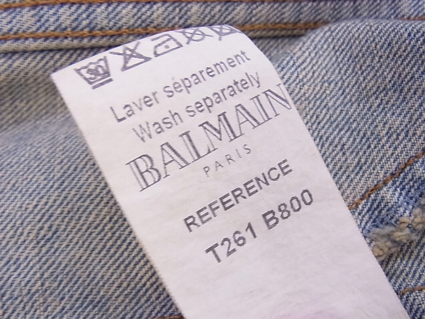 実際に弊社で買取させて頂いたBALMAIN/バルマン デニムジャケット/Gジャン 12SS/T261 B800/Sの画像 5枚目