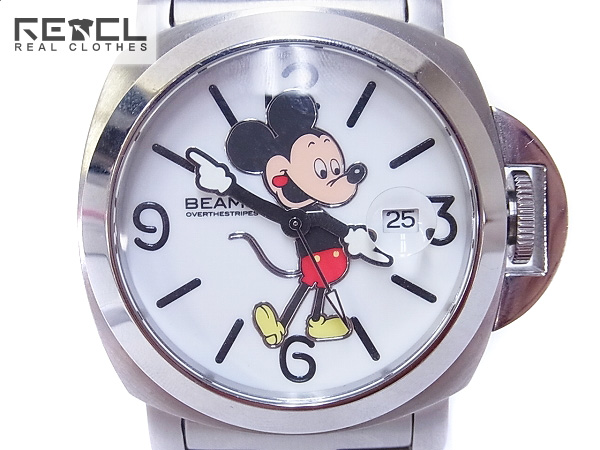 実際に弊社で買取させて頂いたOVER THE STRIPES×BEAMS ミッキーマウス パネライ風 腕時計