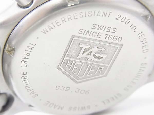 実際に弊社で買取させて頂いたTAG HEUER S39.306 クロノグラフ 黒文字盤/ダイバーズウォッチの画像 4枚目