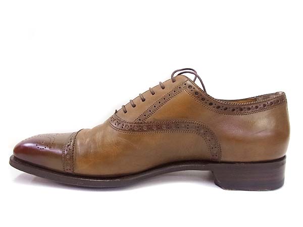 実際に弊社で買取させて頂いたsantoni/サントーニ グッドイヤー ストレートチップ 茶 7313/7の画像 3枚目