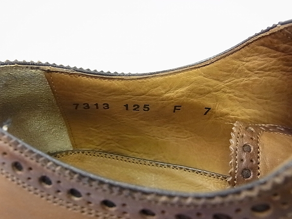 実際に弊社で買取させて頂いたsantoni/サントーニ グッドイヤー ストレートチップ 茶 7313/7の画像 5枚目