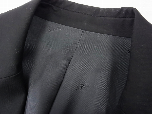 実際に弊社で買取させて頂いたA.P.C./アーペーセー テーラードジャケット ブラック XSの画像 3枚目