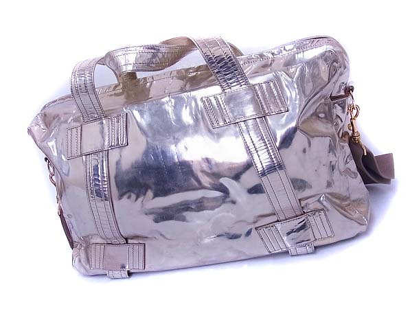 実際に弊社で買取させて頂いたHELMUT LANG/ヘルムート・ラング 2WAY ボストンバッグ 金の画像 1枚目