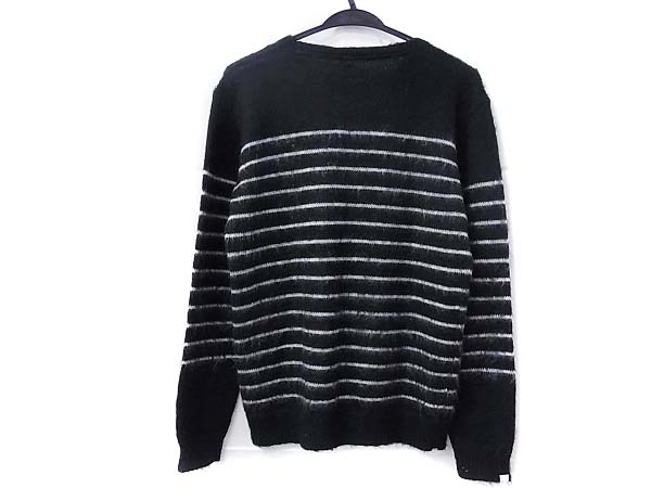 実際に弊社で買取させて頂いたDELUXE/デラックス モヘア混ボーダー柄ニット ブラック/Lの画像 1枚目