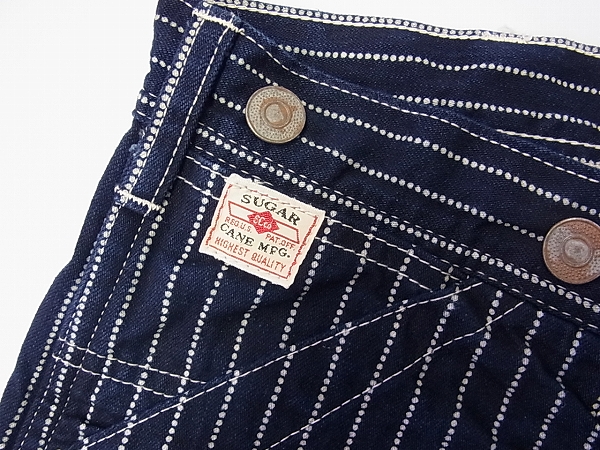 実際に弊社で買取させて頂いたシュガーケーン WABASH STRIPE WORK PANTS sc40786 W36L34の画像 2枚目