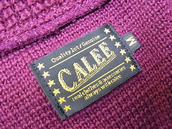 実際に弊社で買取させて頂いたCALEE/キャリー ウール混シェルカラーカーディガン ボルドー/Mの画像 2枚目