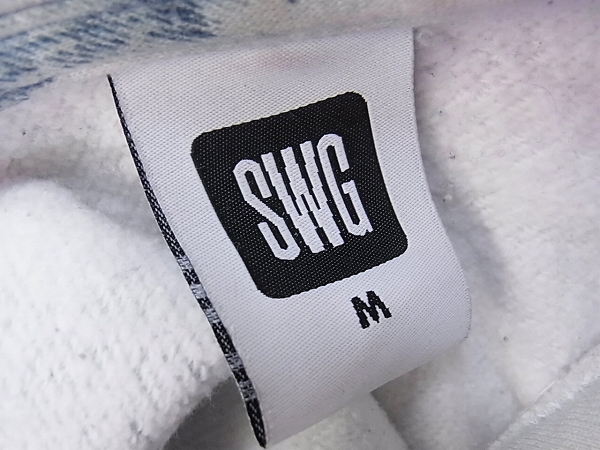 実際に弊社で買取させて頂いたSWAGGER/スワッガー ブリーチ加工プルオーバーパーカー Mの画像 2枚目