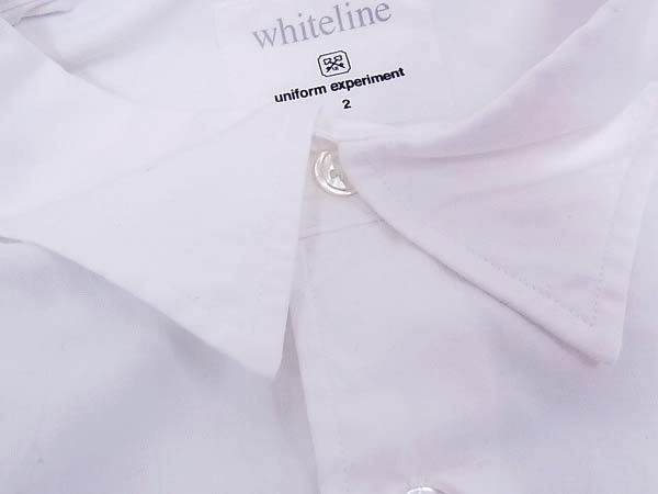 実際に弊社で買取させて頂いたuniform experiment FABRIC MIX REGULAR 16SS 切替シャツ 白/2の画像 6枚目