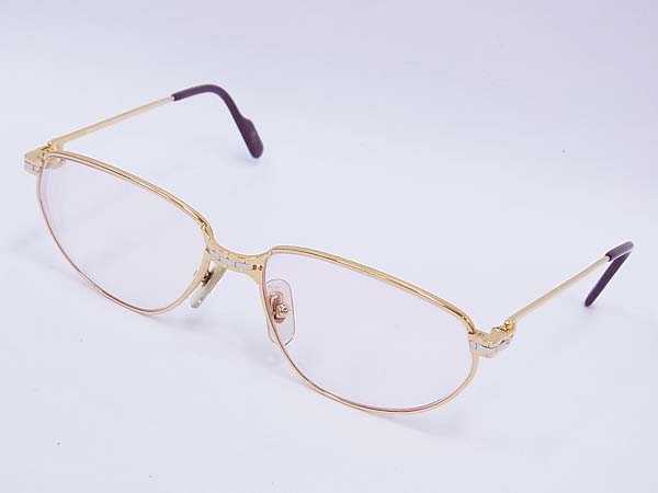 実際に弊社で買取させて頂いたCartier/カルティエ 眼鏡/メガネフレーム ウェリントン型 金の画像 1枚目