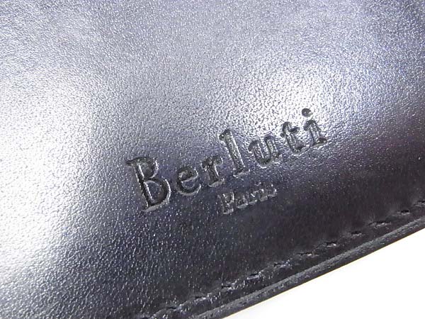 実際に弊社で買取させて頂いたBerluti/ベルルッティ TENTO レザー カードケース 紫黒の画像 4枚目