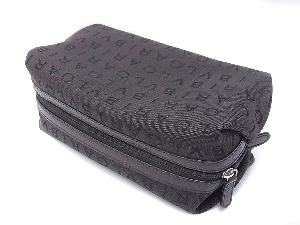 実際に弊社で買取させて頂いたBVLGARI/ブルガリ ロゴマニア コスメポーチ/小物入れ ブラウンの画像 2枚目