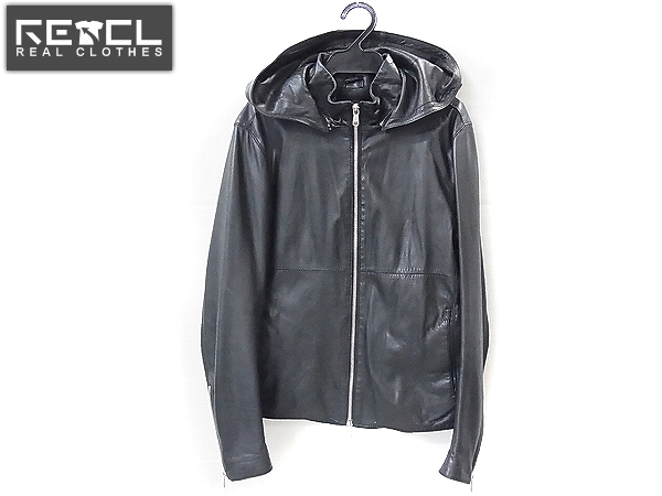 実際に弊社で買取させて頂いたEDIFICE/エディフィス レザージャケット フード付き 羊革/38