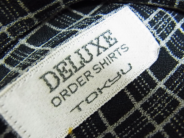実際に弊社で買取させて頂いたDELUXE/デラックス 両胸ポケット付チェックシャツ 黒他の画像 2枚目