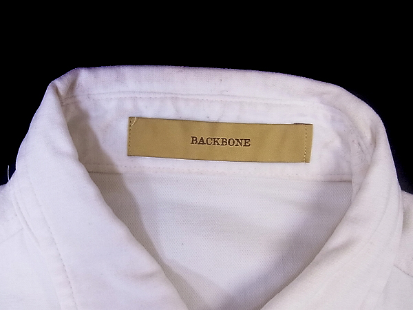 実際に弊社で買取させて頂いたBACKBONE/バックボーン 12FW ストレッチ長袖シャツ ホワイト Mの画像 5枚目