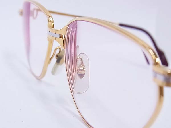 実際に弊社で買取させて頂いたCartier/カルティエ 眼鏡/メガネフレーム ウェリントン型 金の画像 8枚目