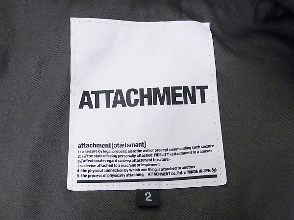 実際に弊社で買取させて頂いたATTACHMENT/アタッチメント M-65 ミリタリージャケット カーキ2の画像 4枚目