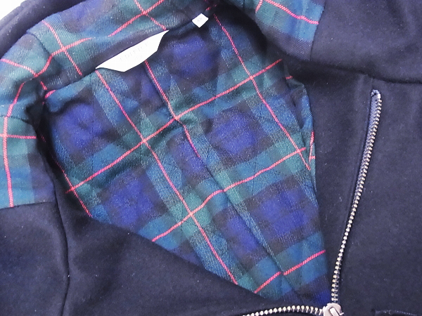 実際に弊社で買取させて頂いたEDIFICE/エディフィス ウール混 メルトンコート 紺/チェック 42の画像 6枚目