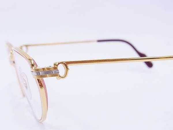 実際に弊社で買取させて頂いたCartier/カルティエ 眼鏡/メガネフレーム ウェリントン型 金の画像 3枚目