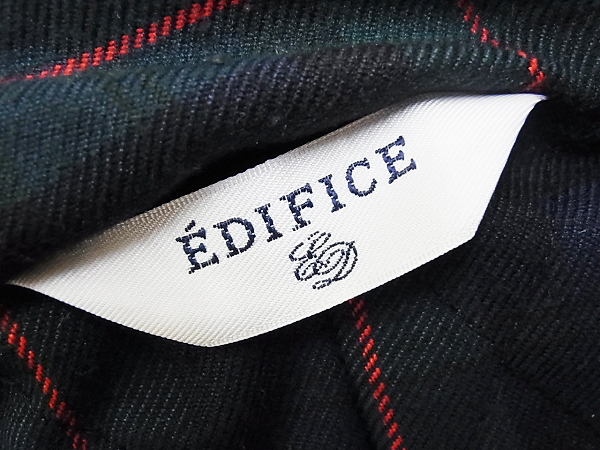 実際に弊社で買取させて頂いたEDIFICE/エディフィス ウール混 メルトンコート 紺/チェック 42の画像 2枚目