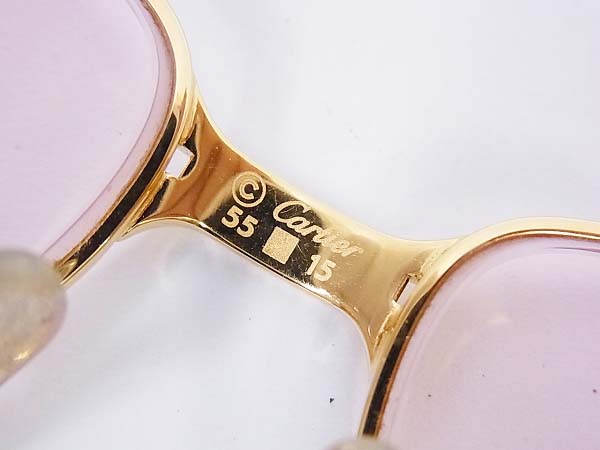 実際に弊社で買取させて頂いたCartier/カルティエ 眼鏡/メガネフレーム ウェリントン型 金の画像 7枚目