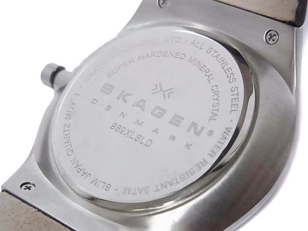 実際に弊社で買取させて頂いたSKAGEN/スカーゲン 腕時計/クォーツ レザーベルト 989XLSLDの画像 5枚目