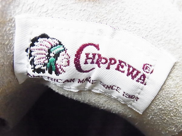 実際に弊社で買取させて頂いたCHIPPEWA/チペワ スエード 踵切替ワークブーツ ベージュの画像 6枚目