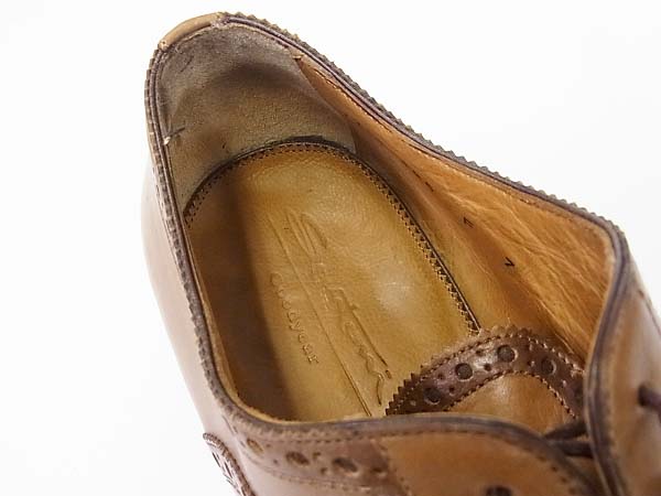 実際に弊社で買取させて頂いたsantoni/サントーニ グッドイヤー ストレートチップ 茶 7313/7の画像 6枚目