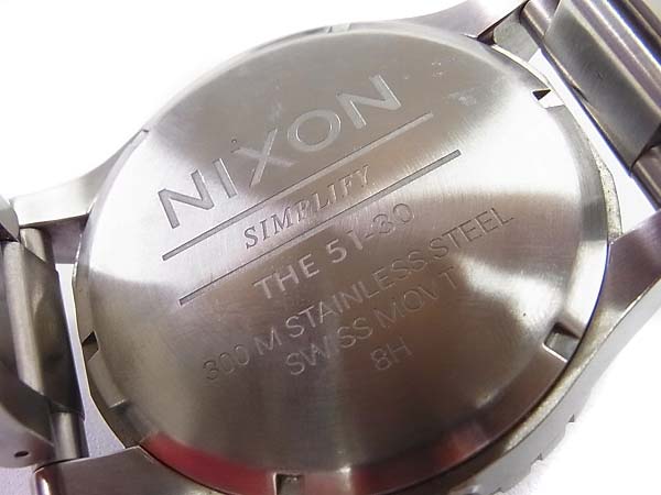 実際に弊社で買取させて頂いたNIXON/ニクソン THE 51-30 BLACK NA057000-00 クオーツ腕時計の画像 6枚目