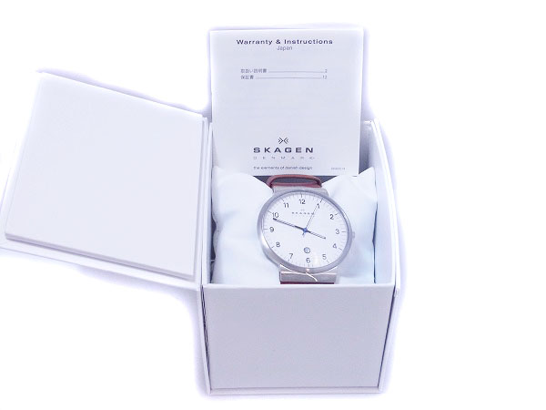 実際に弊社で買取させて頂いたSKAGEN/スカーゲン KLASSIK/クラッシック 腕時計 茶/SKW6082 の画像 6枚目