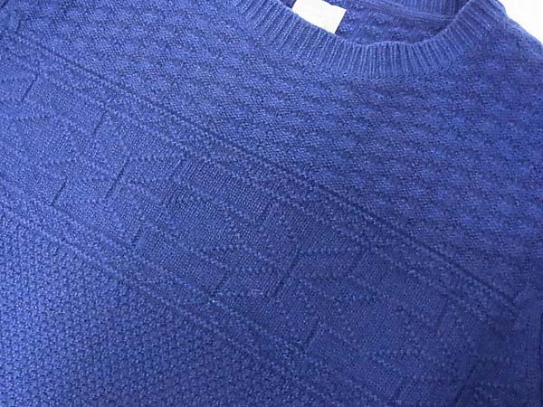 実際に弊社で買取させて頂いたDELUXE/デラックス ウールセーター/ニット 雪柄 ブルー Lの画像 4枚目
