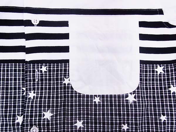 実際に弊社で買取させて頂いたuniform experiment FABRIC MIX REGULAR 16SS 切替シャツ 白/2の画像 5枚目