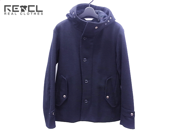 実際に弊社で買取させて頂いたEDIFICE/エディフィス ウール混 メルトンコート 紺/チェック 42