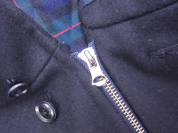 実際に弊社で買取させて頂いたEDIFICE/エディフィス ウール混 メルトンコート 紺/チェック 42の画像 7枚目