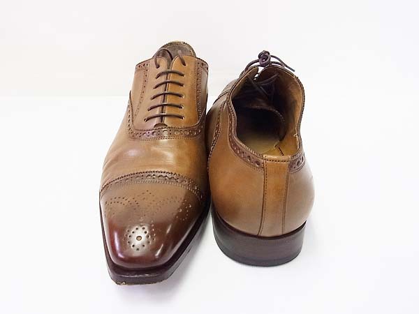 実際に弊社で買取させて頂いたsantoni/サントーニ グッドイヤー ストレートチップ 茶 7313/7の画像 1枚目