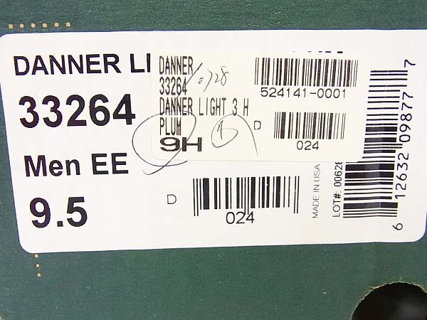 DANNER/ダナー LIGHT3 H PLUM 33264 トレッキングシューズ 9.5の買取