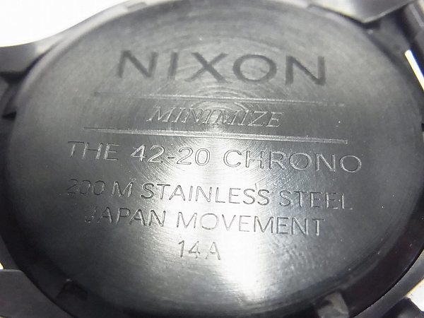 実際に弊社で買取させて頂いたNIXON/ニクソン MINIMIZE THE 42-20/オールブラック A037001の画像 4枚目