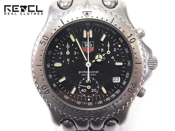 実際に弊社で買取させて頂いたTAG HEUER S39.306 クロノグラフ 黒文字盤/ダイバーズウォッチ