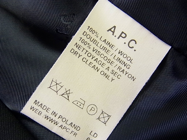実際に弊社で買取させて頂いたA.P.C./アーペーセー テーラードジャケット ブラック XSの画像 6枚目