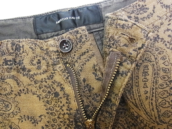 実際に弊社で買取させて頂いたアメリカンラグシー 総柄/ペイズリー柄 ハーフパンツ 茶/1の画像 6枚目