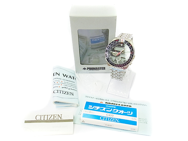 実際に弊社で買取させて頂いたCITIZENプロマスター ナビホーク パイロットクロノC420-002071Kの画像 8枚目