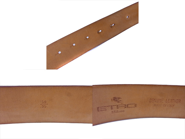 実際に弊社で買取させて頂いたETRO/エトロ レザー メタルバッグル プレーンベルト 2点セットの画像 3枚目