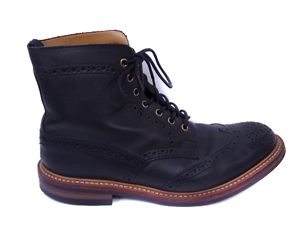 実際に弊社で買取させて頂いたTRICKER'S/トリッカーズ ウイングチップシューズ M2508 黒/9.5の画像 4枚目