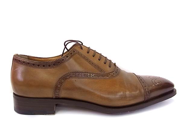 実際に弊社で買取させて頂いたsantoni/サントーニ グッドイヤー ストレートチップ 茶 7313/7の画像 4枚目