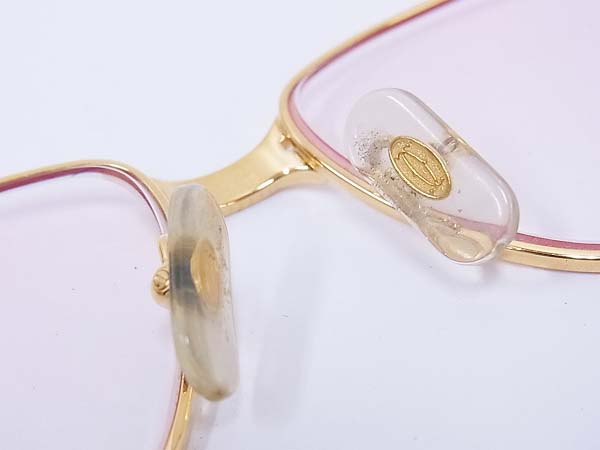 実際に弊社で買取させて頂いたCartier/カルティエ 眼鏡/メガネフレーム ウェリントン型 金の画像 4枚目
