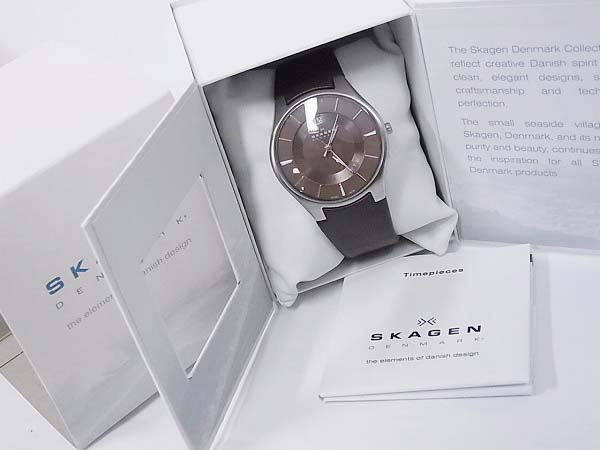 実際に弊社で買取させて頂いたSKAGEN/スカーゲン 腕時計/クォーツ レザーベルト 989XLSLDの画像 8枚目