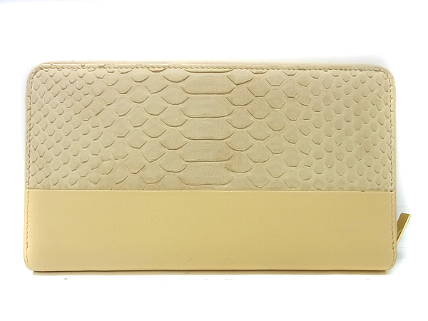 実際に弊社で買取させて頂いたCELINE/セリーヌ レザー/ヘビ柄 ラウンドファスナー 長財布の画像 2枚目