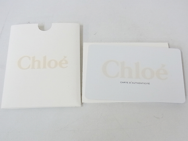 実際に弊社で買取させて頂いたChloé/クロエ レザー2つ折りウォレット/長財布 ブラック×金の画像 7枚目