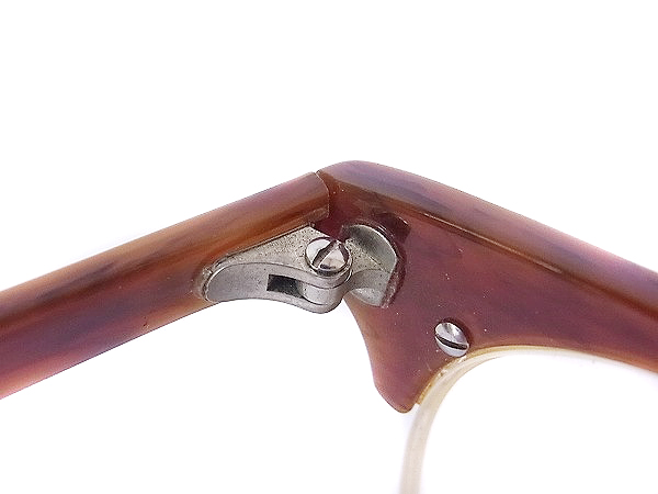 実際に弊社で買取させて頂いた白山眼鏡 度付き眼鏡 メガネフレーム ハーフリム ブラウン系の画像 4枚目