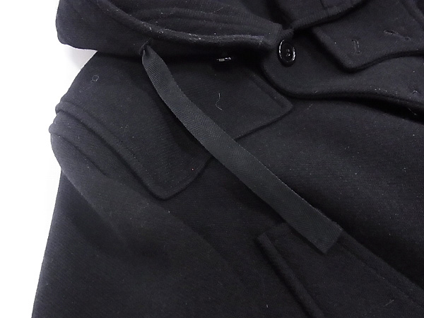 実際に弊社で買取させて頂いたCABANE de ZUCCa/ズッカ ウール混 フード付ロングコート 黒/Mの画像 7枚目